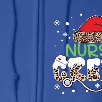 Nurse Crew Leopard Santa Hat Stethoscope Nurse Christmas Cute Gift Full Zip Hoodie