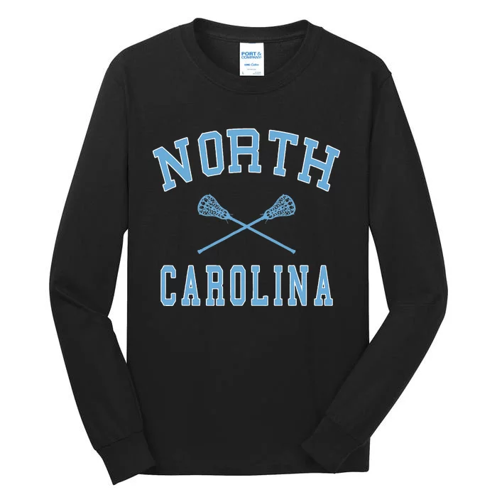 North Carolina Lacrosse Vintage Nc Lax Weathered Tall Long Sleeve T-Shirt