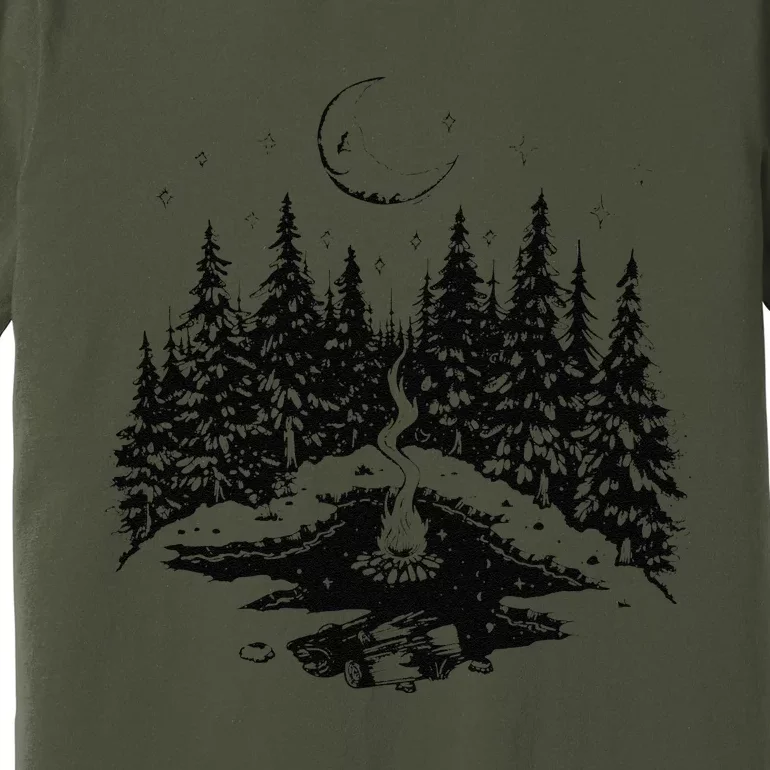 No City Lights Just Camp Fire Nights Lake Life Premium T-Shirt