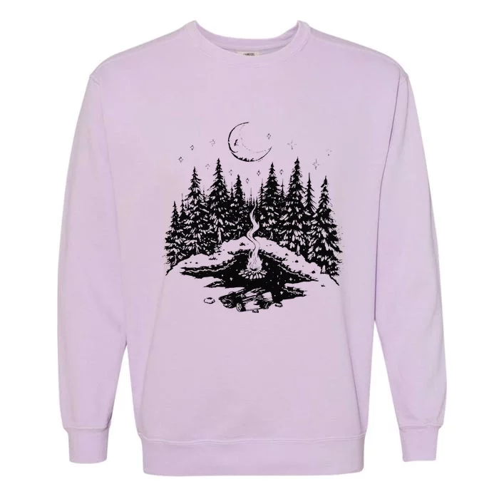 No City Lights Just Camp Fire Nights Lake Life Garment-Dyed Sweatshirt