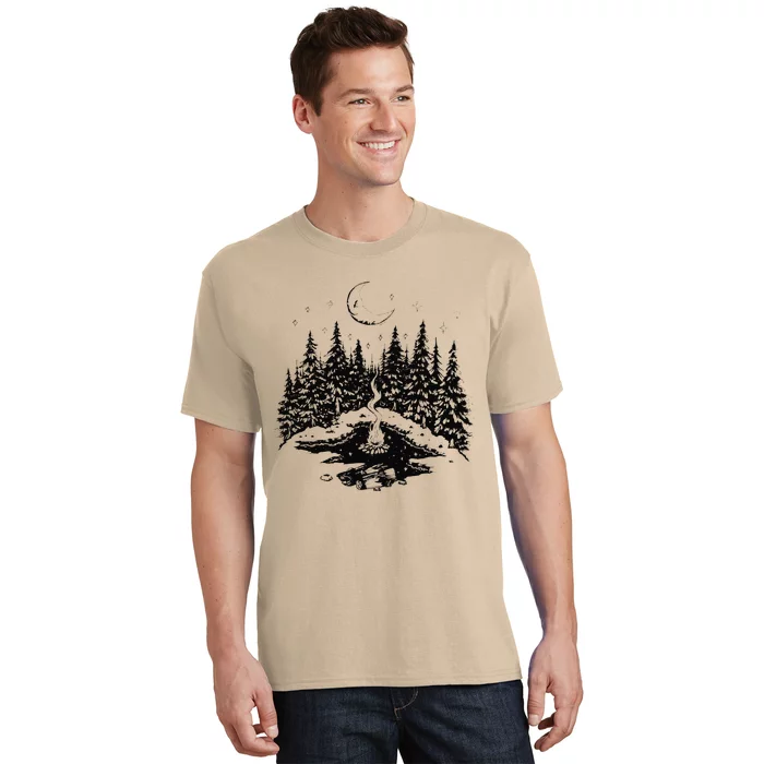 No City Lights Just Camp Fire Nights Lake Life T-Shirt