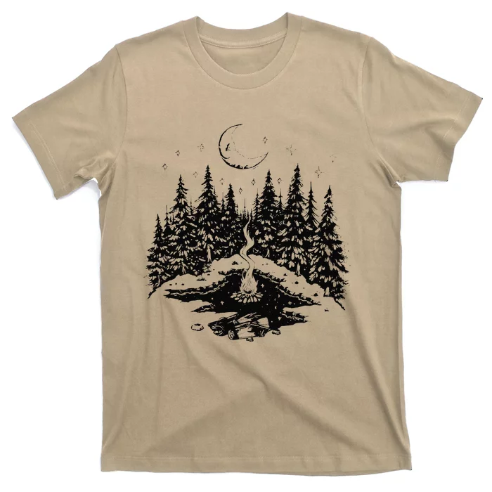 No City Lights Just Camp Fire Nights Lake Life T-Shirt