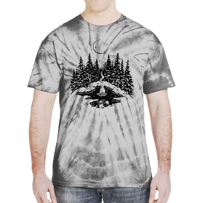 No City Lights Just Camp Fire Nights Lake Life Tie-Dye T-Shirt