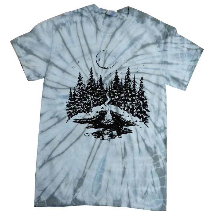 No City Lights Just Camp Fire Nights Lake Life Tie-Dye T-Shirt