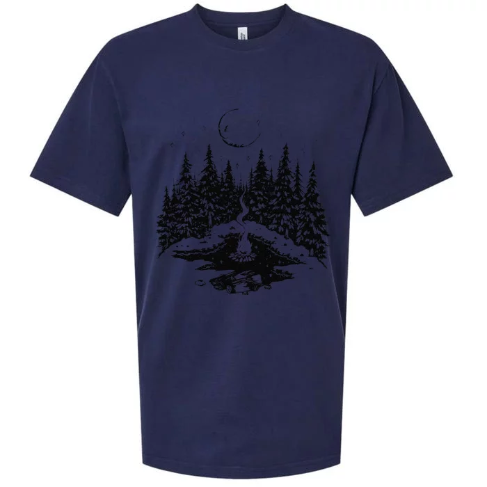 No City Lights Just Camp Fire Nights Lake Life Sueded Cloud Jersey T-Shirt