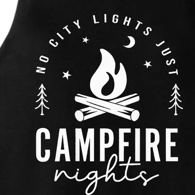 No City Lights Just Campfire Nights Travel Camp Fire Camping Ladies Tri-Blend Wicking Tank