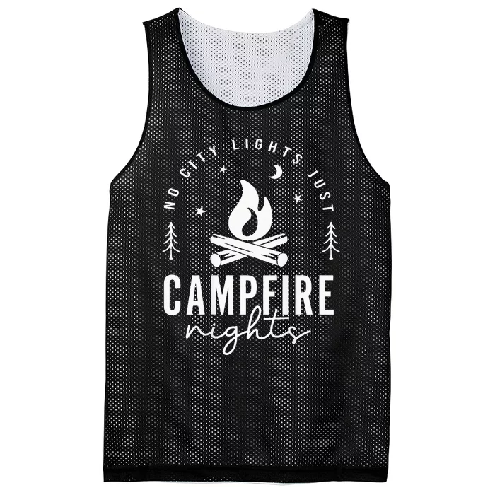 No City Lights Just Campfire Nights Travel Camp Fire Camping Mesh Reversible Basketball Jersey Tank