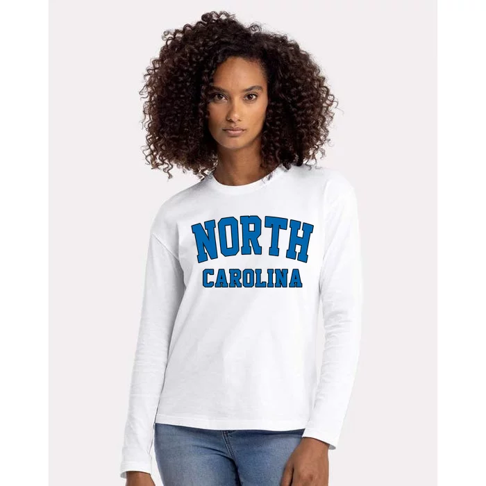 North Carolina Logo Womens Cotton Relaxed Long Sleeve T-Shirt