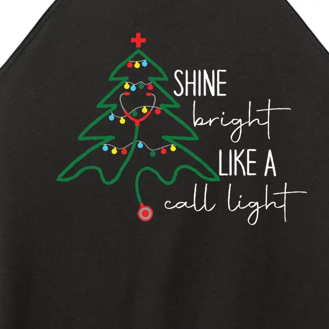 Nurse Christmas Lights Shine Bright Like A Call Light Women’s Perfect Tri Rocker Tank