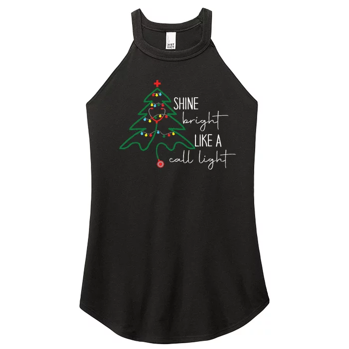 Nurse Christmas Lights Shine Bright Like A Call Light Women’s Perfect Tri Rocker Tank