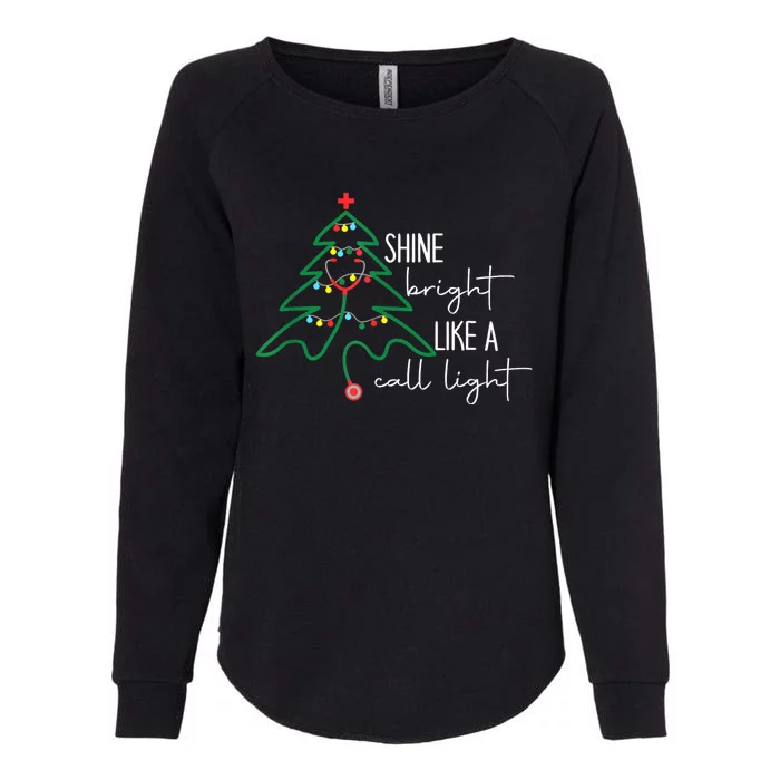 Nurse Christmas Lights Shine Bright Like A Call Light Womens California Wash Sweatshirt