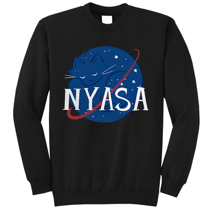 Nyasa Cat Lover Planet Galaxy Cat Mom Cat Dad Funny Tall Sweatshirt