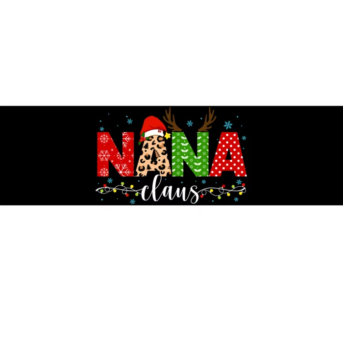 Nana Claus Leopard Print Christmas For Mother Women Bumper Sticker