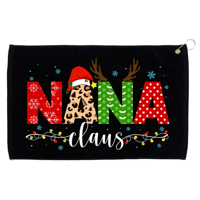 Nana Claus Leopard Print Christmas For Mother Women Grommeted Golf Towel