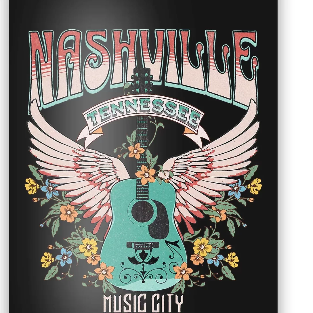 Nashville Country Music City Trip Retro Nash Bash Bach Poster