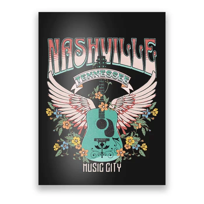 Nashville Country Music City Trip Retro Nash Bash Bach Poster