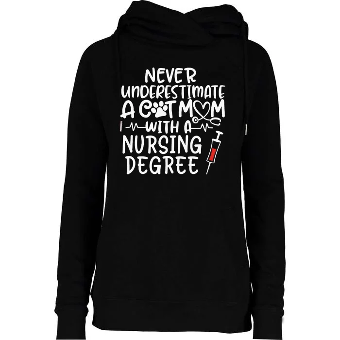 Nurse Cat Mom Nurse Life Cats And Nursing Gift Womens Funnel Neck Pullover Hood