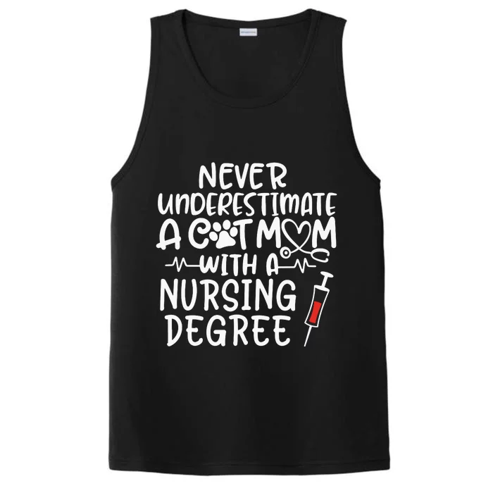 Nurse Cat Mom Nurse Life Cats And Nursing Gift Performance Tank