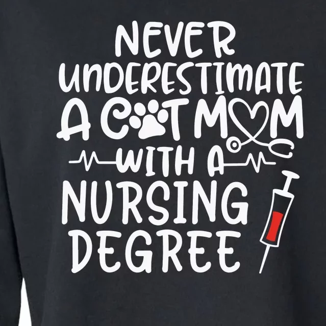 Nurse Cat Mom Nurse Life Cats And Nursing Gift Cropped Pullover Crew