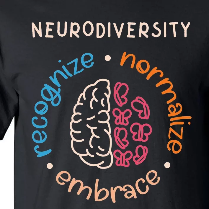 Neurodiversity Celebrate Mental Health ADHD Autism Awareness Tall T-Shirt