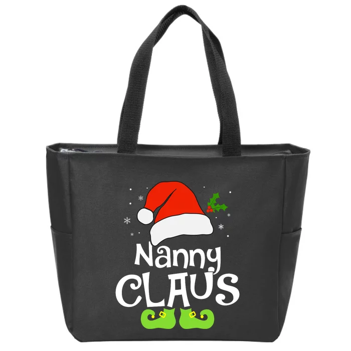 Nanny Claus Matching Family Christmas 2022 Costume Santa Zip Tote Bag