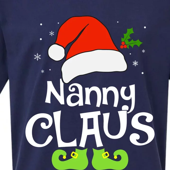 Nanny Claus Matching Family Christmas 2022 Costume Santa Sueded Cloud Jersey T-Shirt