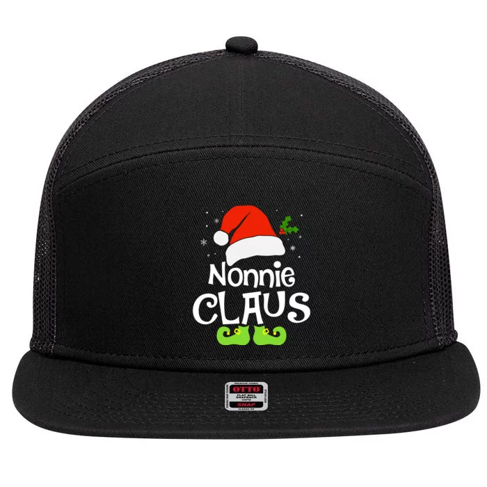 Nonnie Claus Matching Family Christmas 2022 Costume Santa 7 Panel Mesh Trucker Snapback Hat