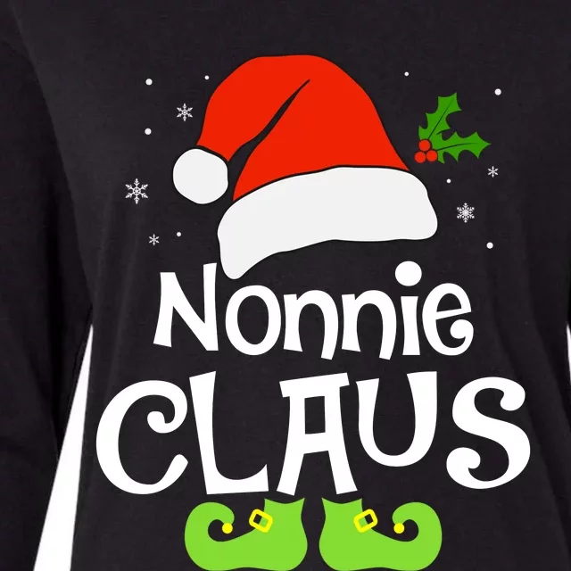 Nonnie Claus Matching Family Christmas 2022 Costume Santa Womens Cotton Relaxed Long Sleeve T-Shirt