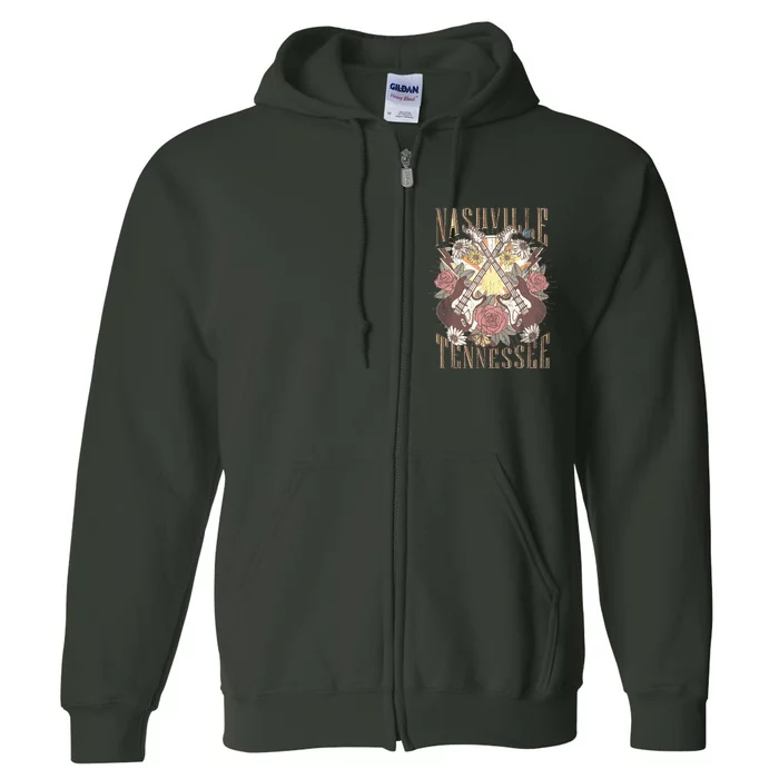 Nashville Country Music City Retro Nash Bash Bach Full Zip Hoodie