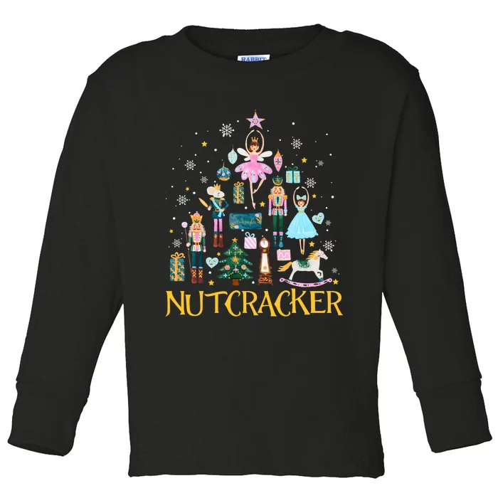 Nutcracker Crackin Merry Christmas Xmas Pajamas Holiday Toddler Long Sleeve Shirt