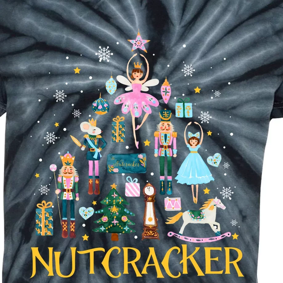 Nutcracker Crackin Merry Christmas Xmas Pajamas Holiday Kids Tie-Dye T-Shirt