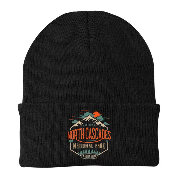 North Cascades National Park Vintage Look Knit Cap Winter Beanie