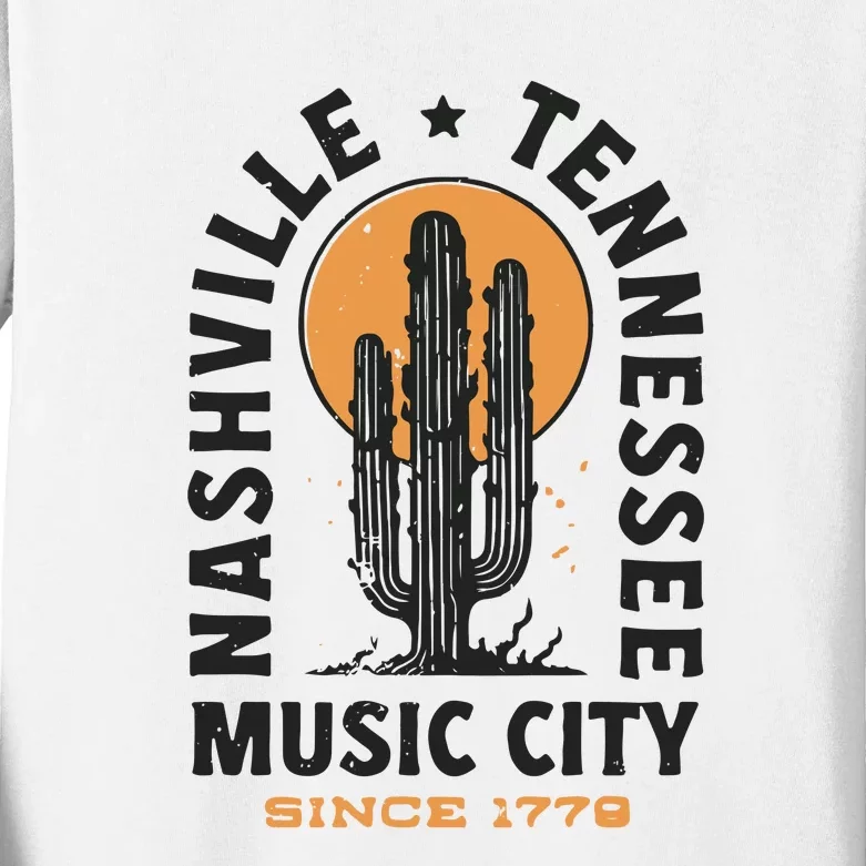 Nashville Cute Nashville Music City Since 1779 Kids Long Sleeve Shirt