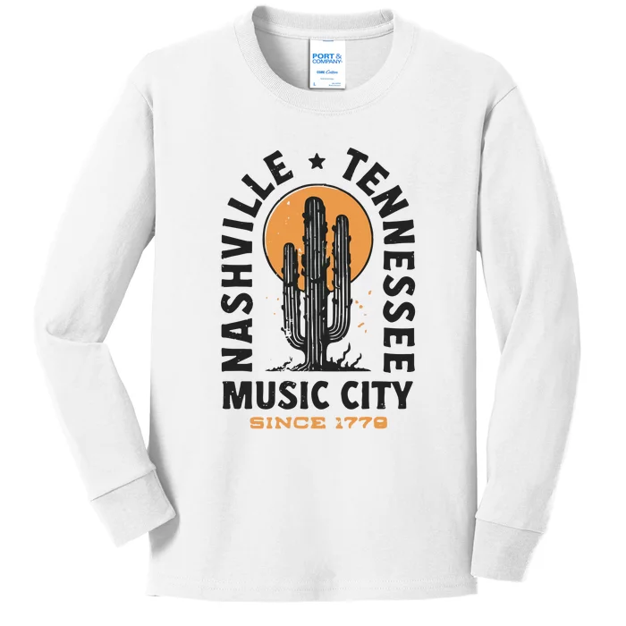 Nashville Cute Nashville Music City Since 1779 Kids Long Sleeve Shirt