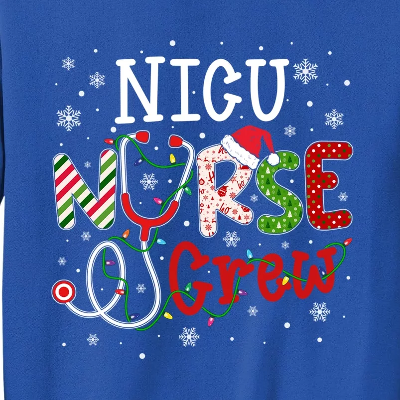 Nicu Christmas Nurse Crew Funny Nursing Christmas Pattern Great Gift Tall Sweatshirt