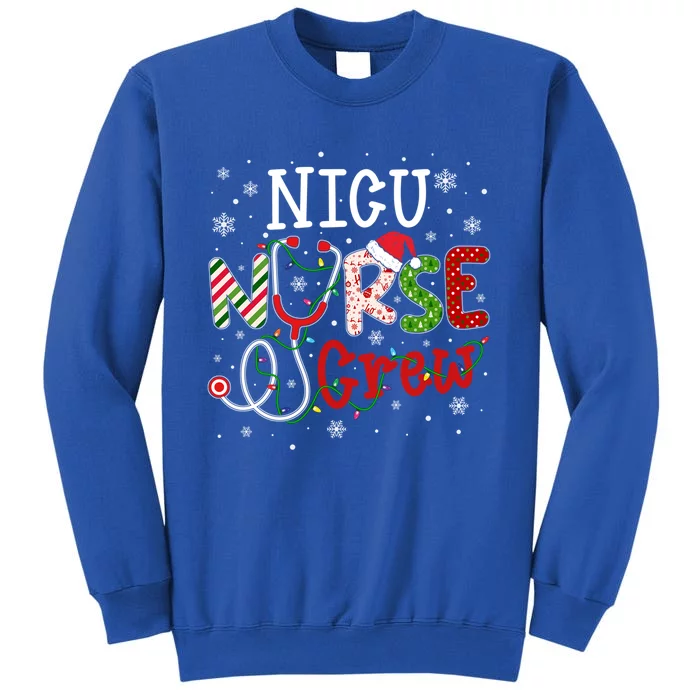 Nicu Christmas Nurse Crew Funny Nursing Christmas Pattern Great Gift Tall Sweatshirt