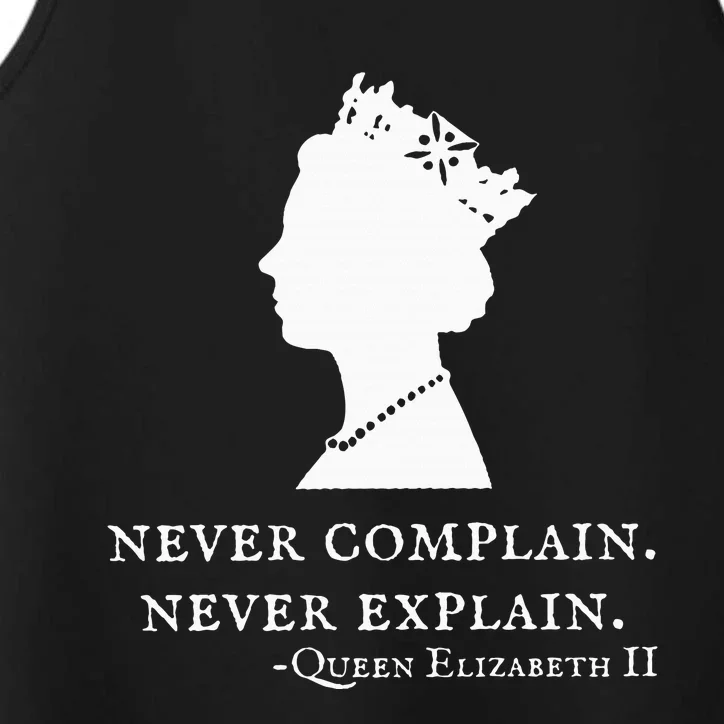 Never Complain Never Explain Queen Ii Elizabeth England Performance Tank