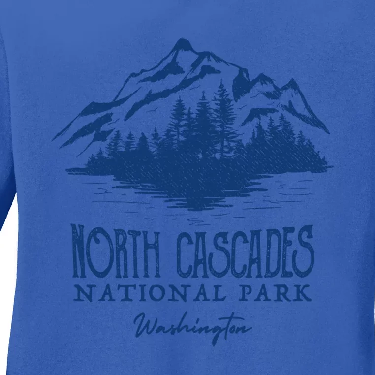 North Cascades National Park Mountain Design Gift Ladies Long Sleeve Shirt