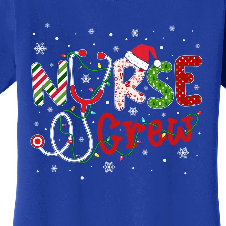 Nurse Christmas Nurse Crew Funny Nursing Christmas Pattern Gift Women's T-Shirt