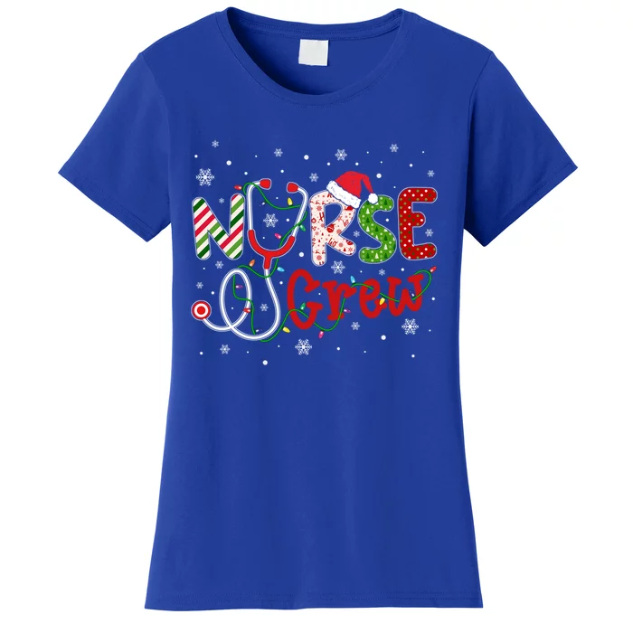 Nurse Christmas Nurse Crew Funny Nursing Christmas Pattern Gift Women's T-Shirt