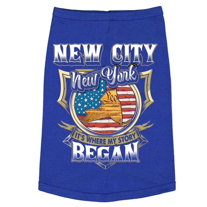 New City New York Usa Flag 4th Of July Gift Doggie Tank