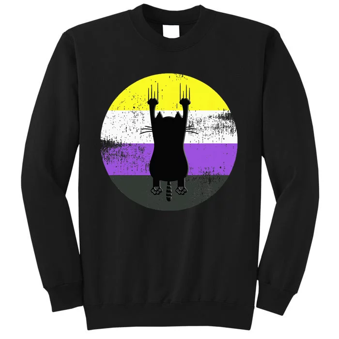 Nonbinary Cat Nonbinary Pride Flag Tall Sweatshirt