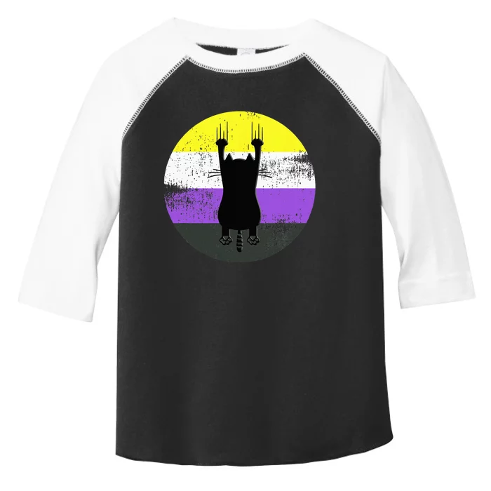 Nonbinary Cat Nonbinary Pride Flag Toddler Fine Jersey T-Shirt