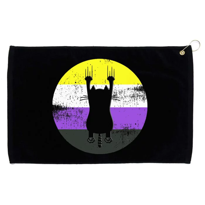 Nonbinary Cat Nonbinary Pride Flag Grommeted Golf Towel