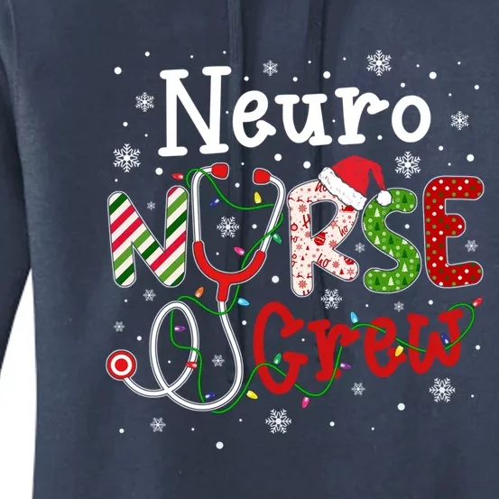 Neuro Christmas Nurse Crew Funny Nursing Christmas Pattern Cute Gift Women's Pullover Hoodie