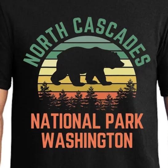 North Cascades National Park Washington Bear Hiking Retro Pajama Set