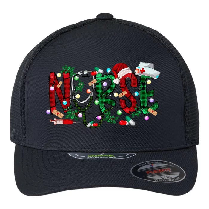 Nurse Christmas Nursing Stethoscope Xmas Scrub Top Gift Flexfit Unipanel Trucker Cap