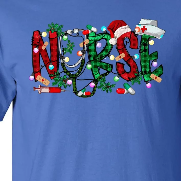 Nurse Christmas Nursing Stethoscope Xmas Scrub Top Gift Tall T-Shirt