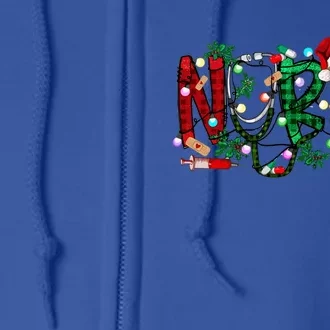 Nurse Christmas Nursing Stethoscope Xmas Scrub Top Gift Full Zip Hoodie