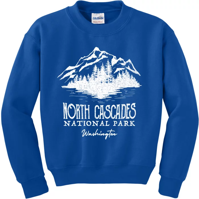 North Cascades National Park Mountain Design Cute Gift Kids Sweatshirt